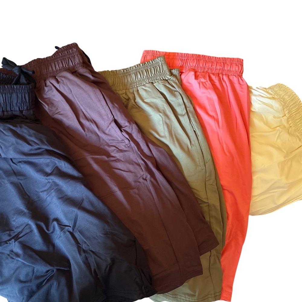 Real Essentials Mens 5 Pack 7" Dry Fit Shorts Large Multi Color RN 166455